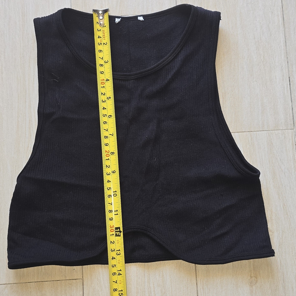 Zara Black Ribbed Crop Top